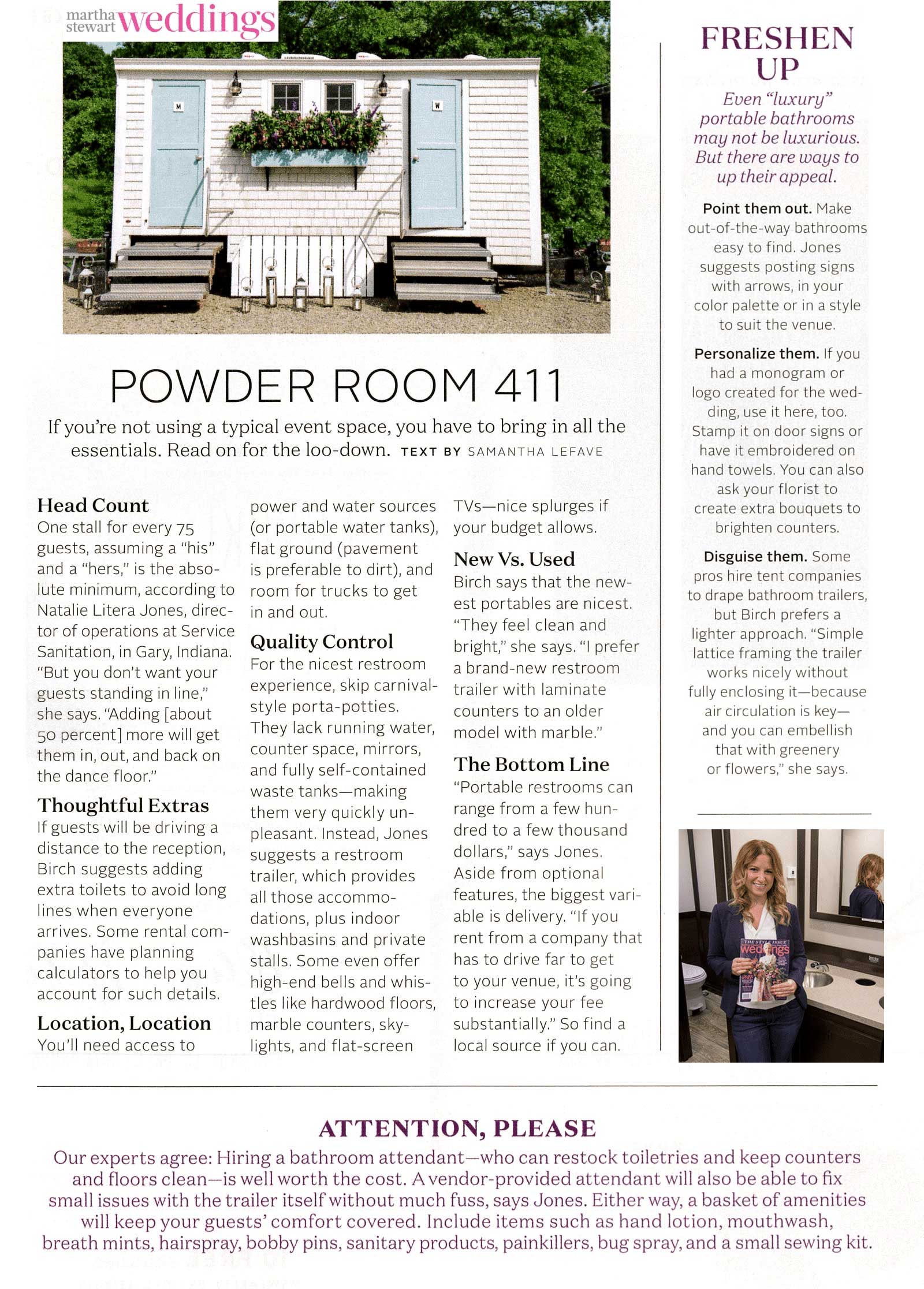 Martha Stewart Weddings Restroom Trailers